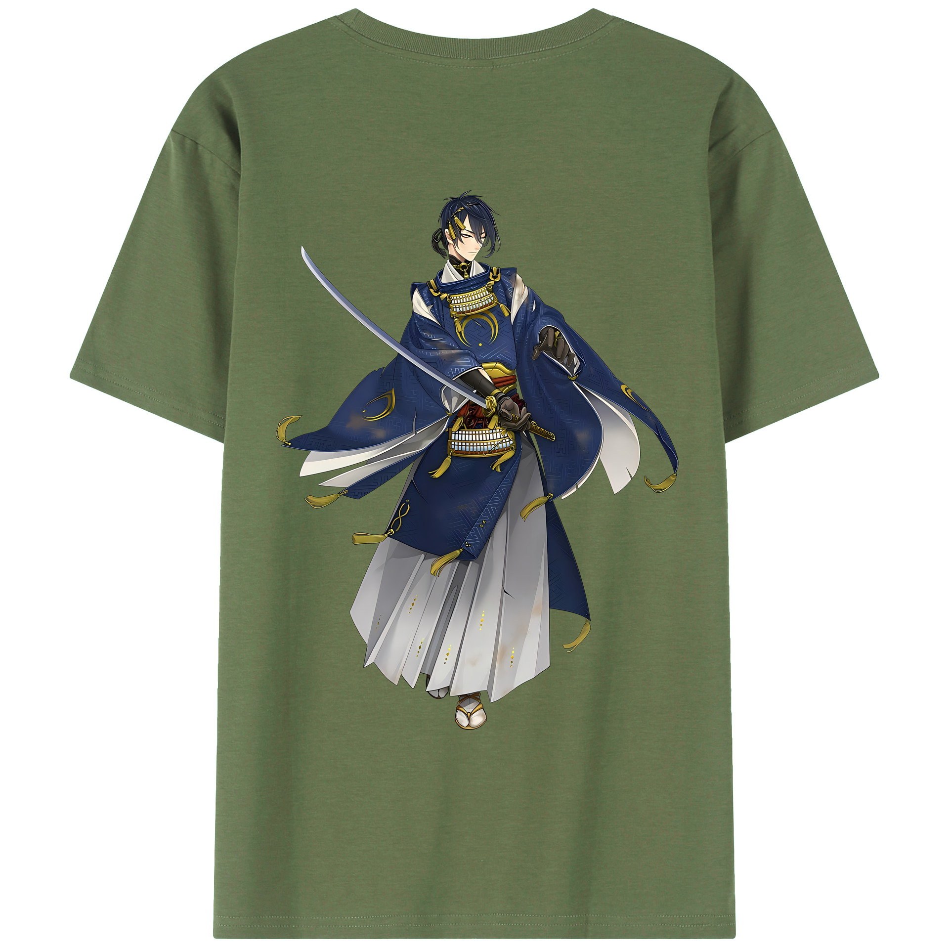 （画像用） 刀剣乱舞 Touken Ranbu 綿100％ メンズ半袖Tシャツ（バックプリント） 通気性